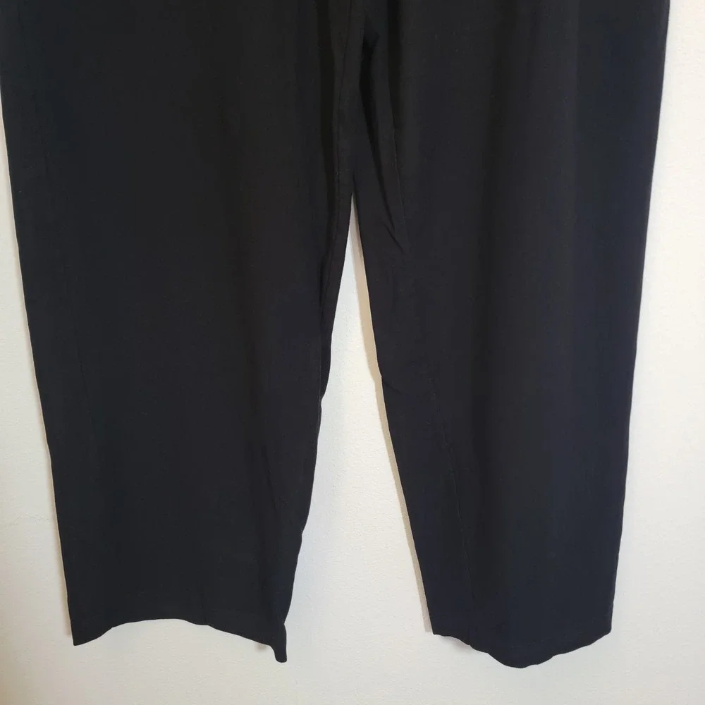 Eileen Fisher Solid Black Elastic Waist Pull On Pant 3X Ponte Minimalist‎ Casual